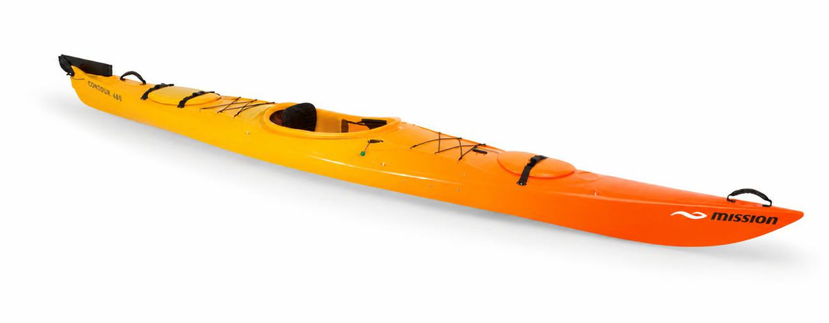 Mission Contour 480 Kayak Orange Fade - Front Angle