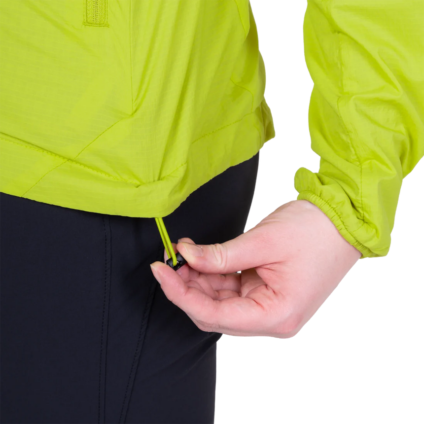 Mountain Equipment Aerotherm Hooded Women's Jacket in Vine Green - Cuff detail alternate