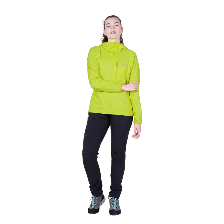 Mountain Equipment Aerotherm Hooded Women's Jacket in Vine Green - Front model view
