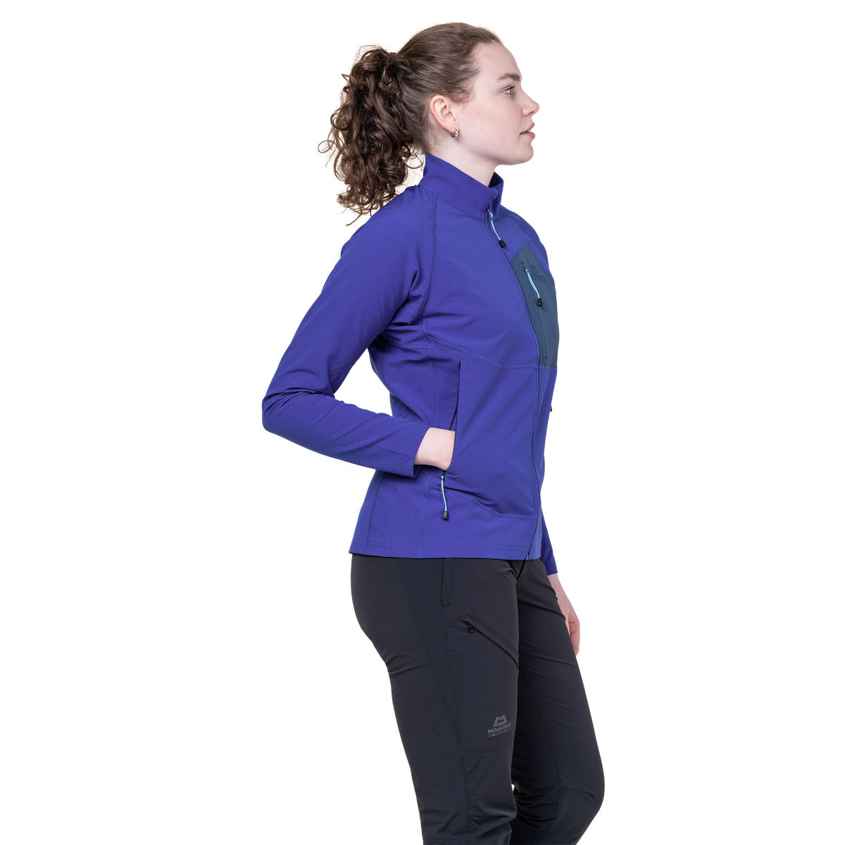 Mountain Equipment Arrow Women's Jacket in Clematis/Dusk - On Model Side 2