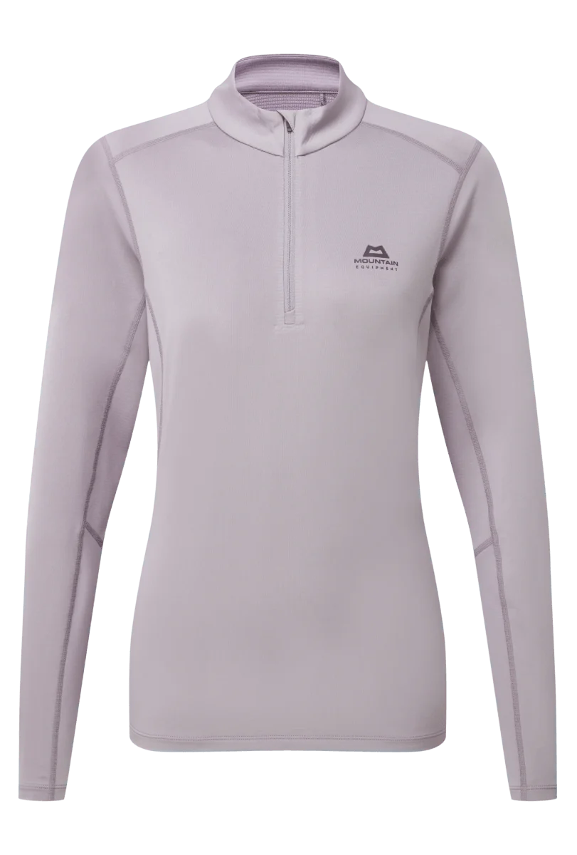 Mountain Equipment Cerrig Women's LS Zip T in Allium - Front