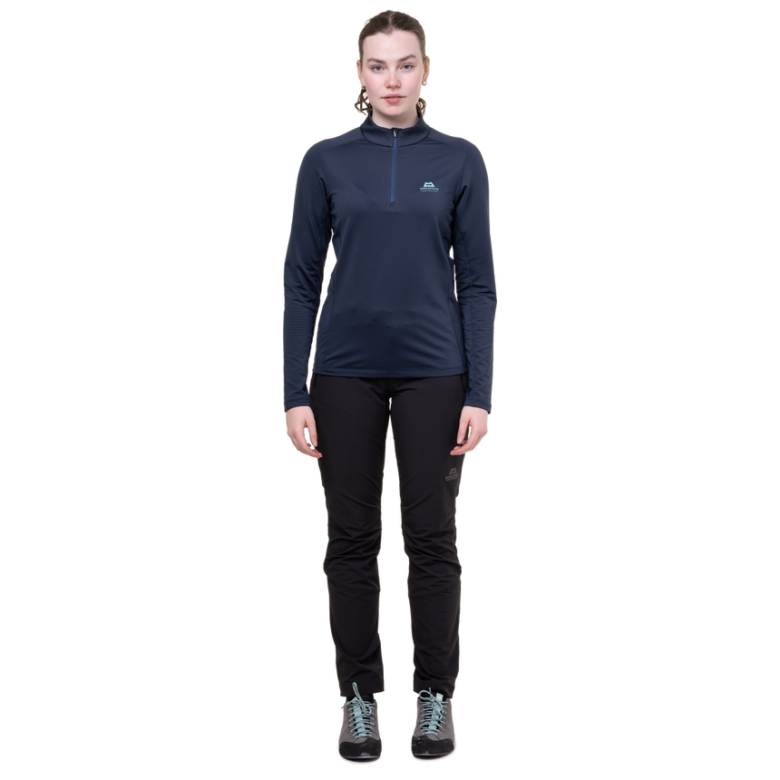 Mountain Equipment Cerrig Women's LS Zip T in Cosmos - Back on Model