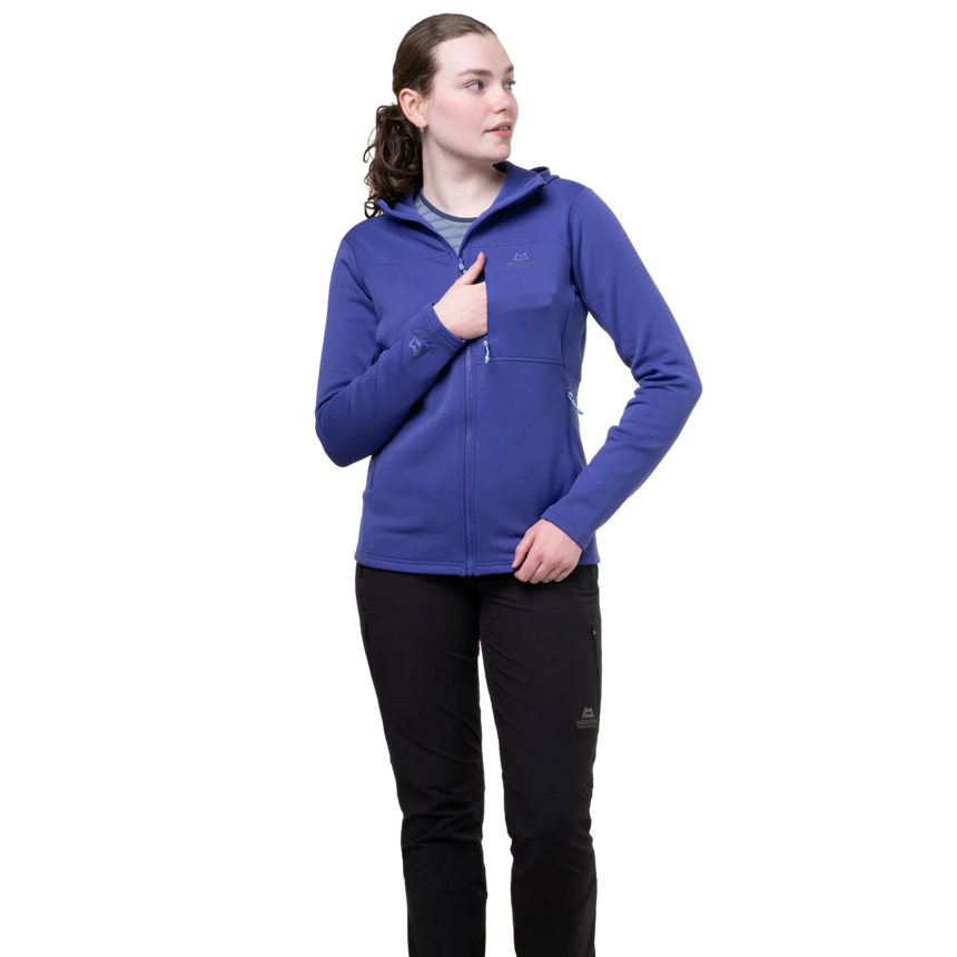 Mountain Equipment Durian Hooded Women's Jacket in Clematis - Chest Pocket