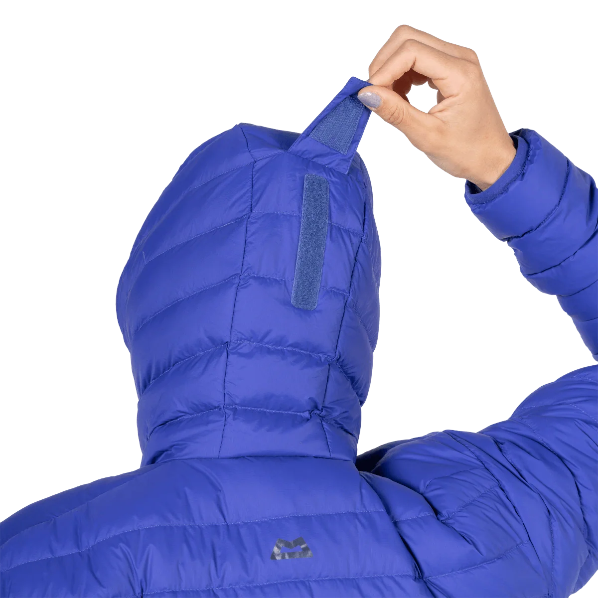 Mountain Equipment Earthrise Hooded Women's Jacket in Clematis - hood drawcord detail