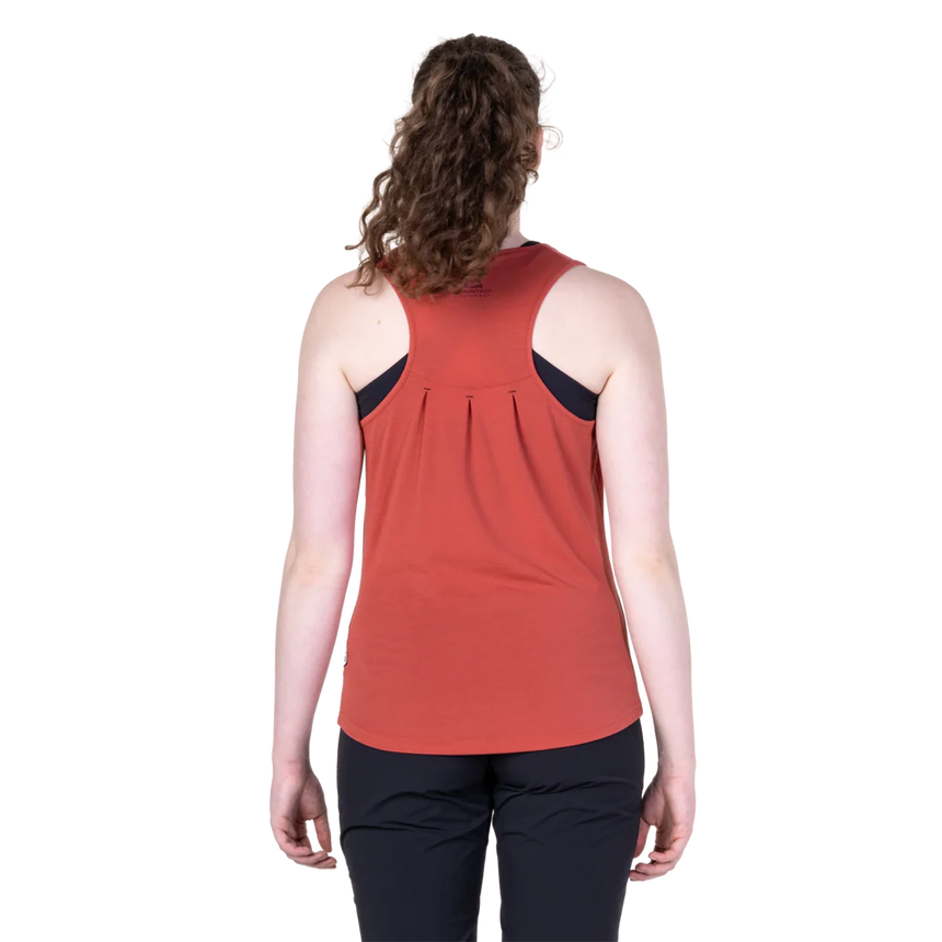 Mountain Equipment Equinox Women's Vest in Rosewood - On Model Walking Back