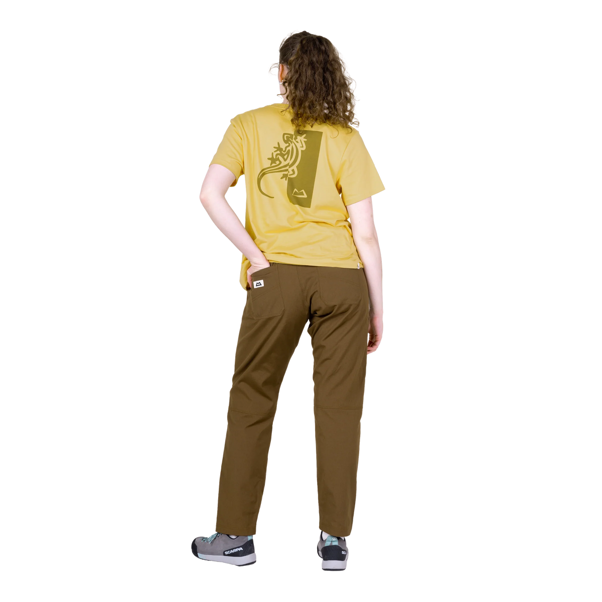 Mountain Equipment Flowstone Women's Pant in Desert Palm - Back model view