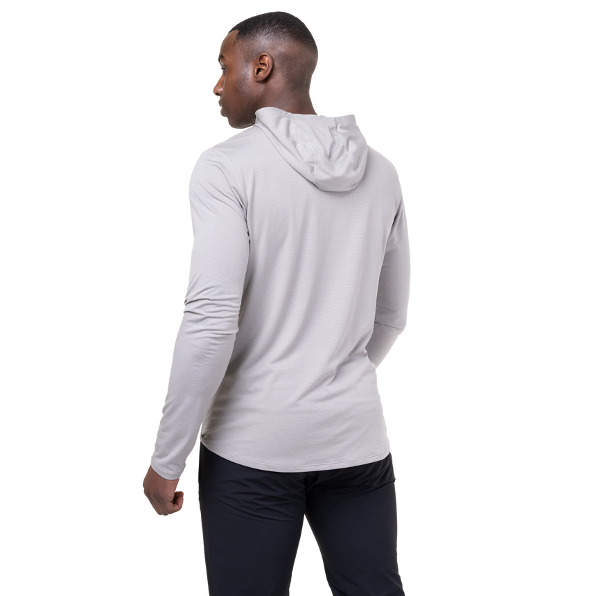 Mountain Equipment Glace Hooded Men's Top in Mist - Back view