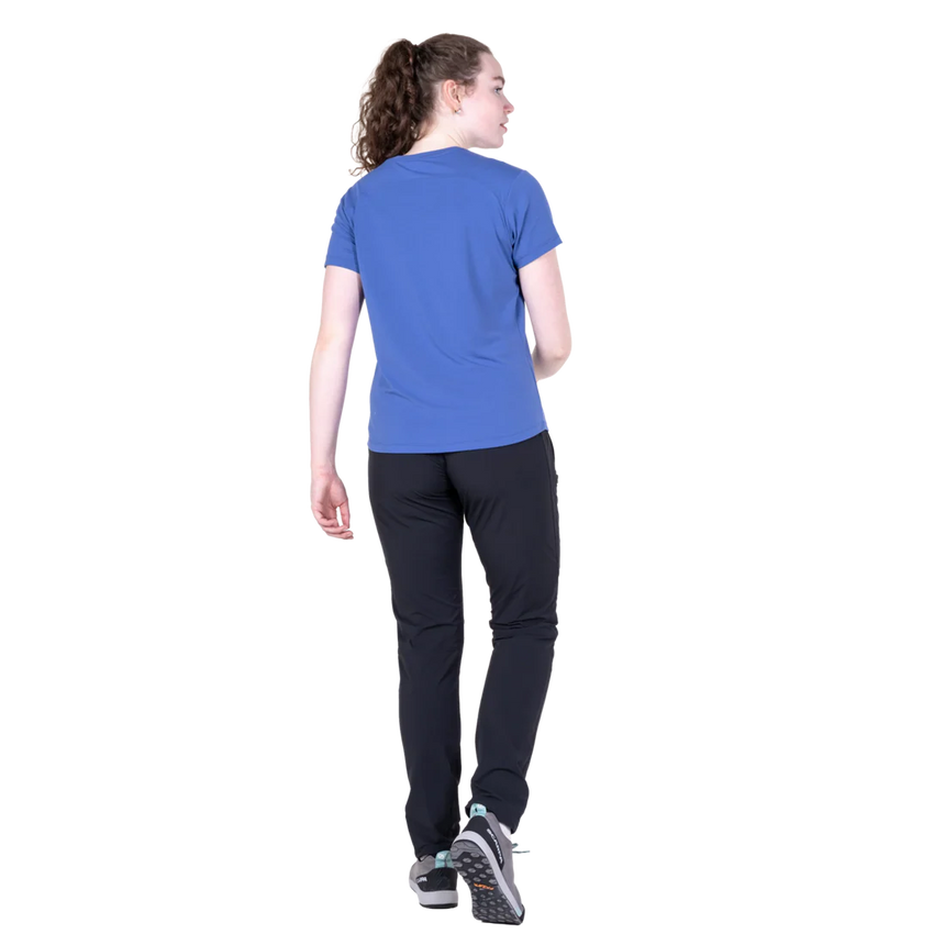 Mountain Equipment Headpoint Women's Tee in Vivid Blue - On Model Side