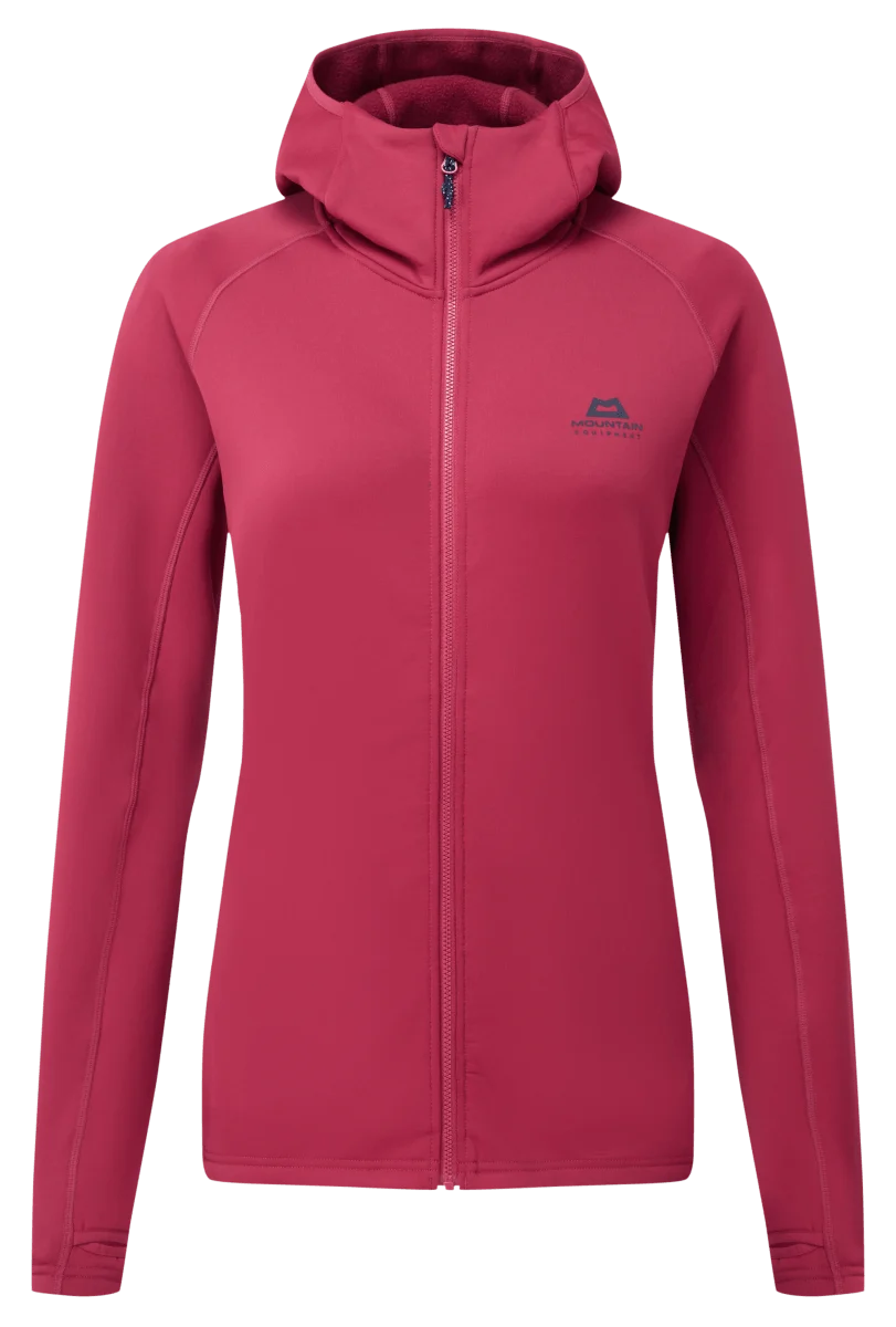 Mountain Equipment Jorasses Hooded Women's Jacket in Maroon - Flat Lay