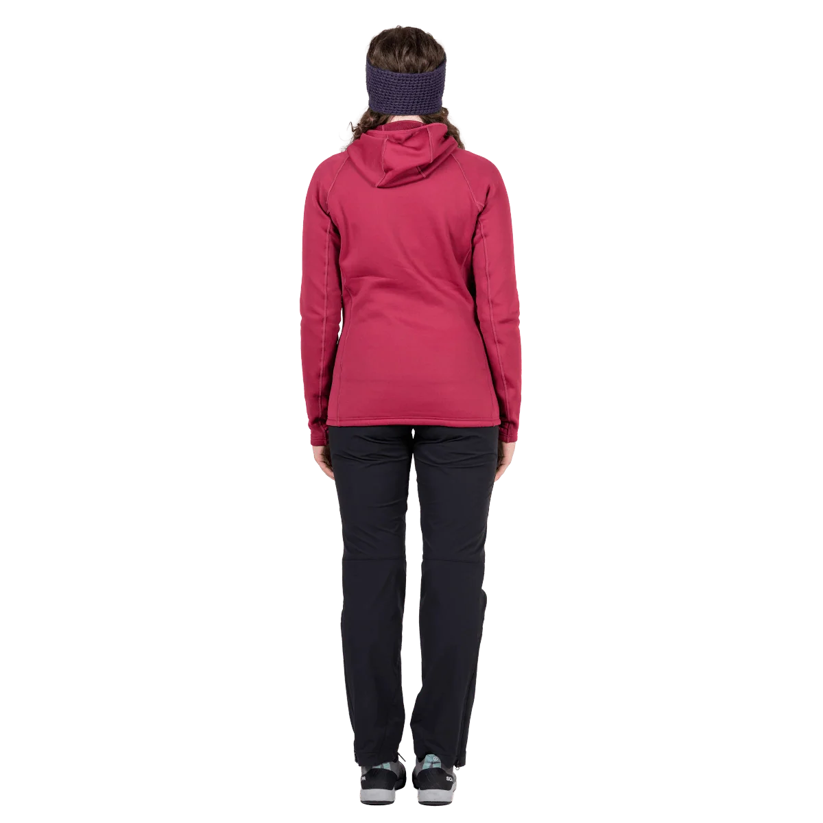 Mountain Equipment Jorasses Hooded Women's Jacket in Maroon - On Model Back