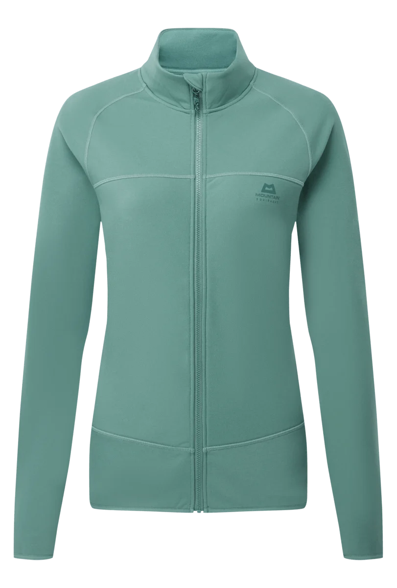 Mountain Equipment Jorasses Lite Women's Jacket in Sea Pine - front view showing 246 g/m² Powerfleece fabric and regular fit