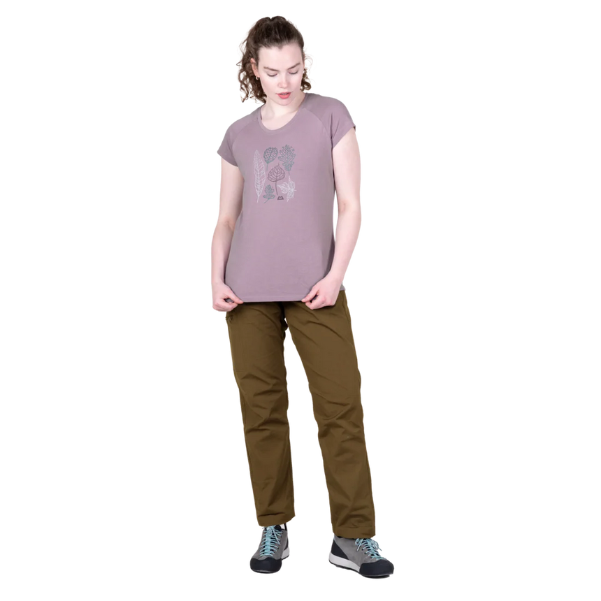 Mountain Equipment Leaf Women's Tee in Allium - Front Fit