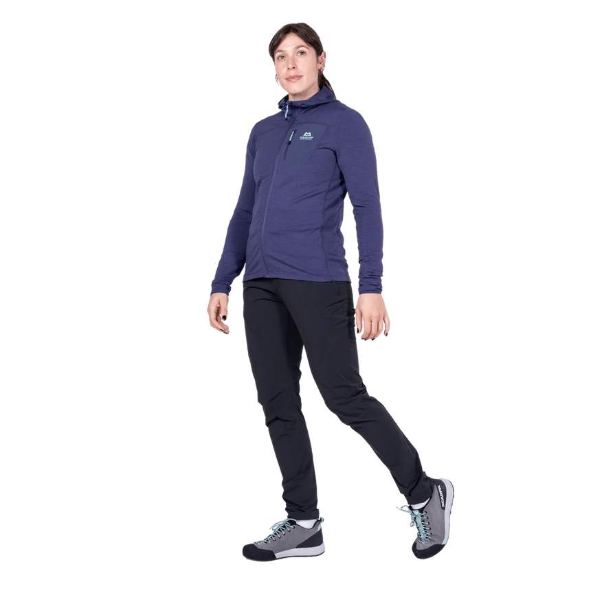 Mountain Equipment Lumiko Hooded Women's Jacket in Amethyst/Medieval - Full Length Side
