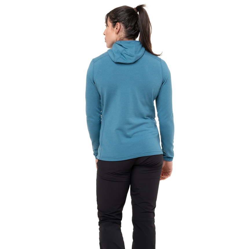 Mountain Equipment Lumiko Hooded Women's Jacket in Stellar/Majolica - Full Length Side
