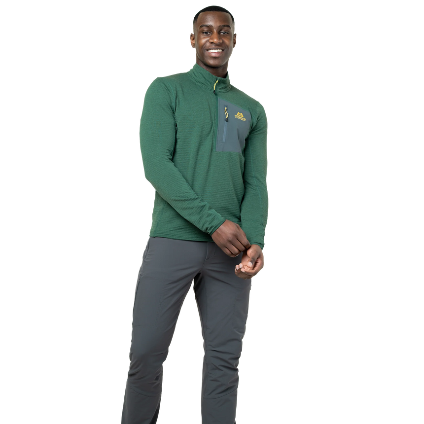 Mountain Equipment Lumiko Men's Zip T in Fern/Ombre - Full Length Front