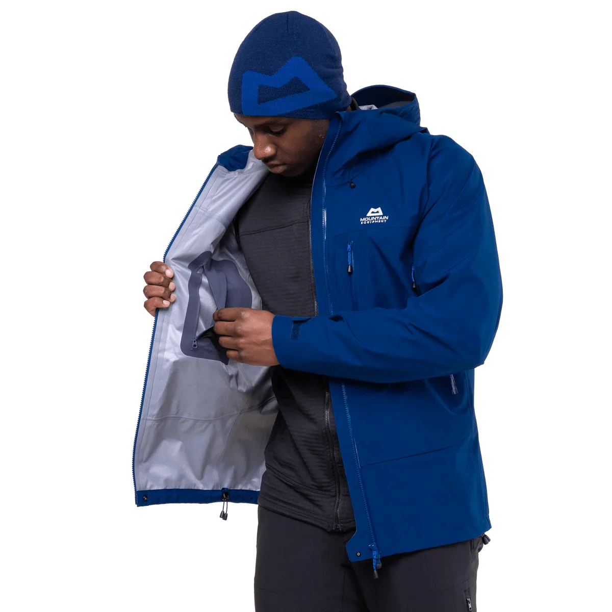 Mountain Equipment Makalu GORE-TEX Men's Jacket in Admiral Blue - interior detail