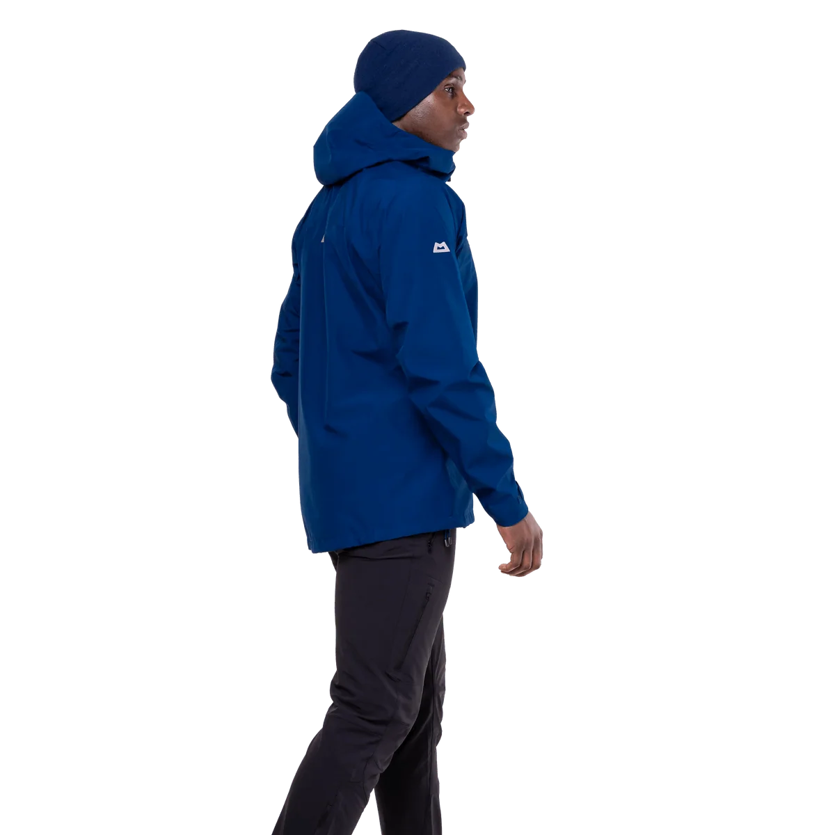 Mountain Equipment Makalu GORE-TEX Men's Jacket in Admiral Blue - side, worn