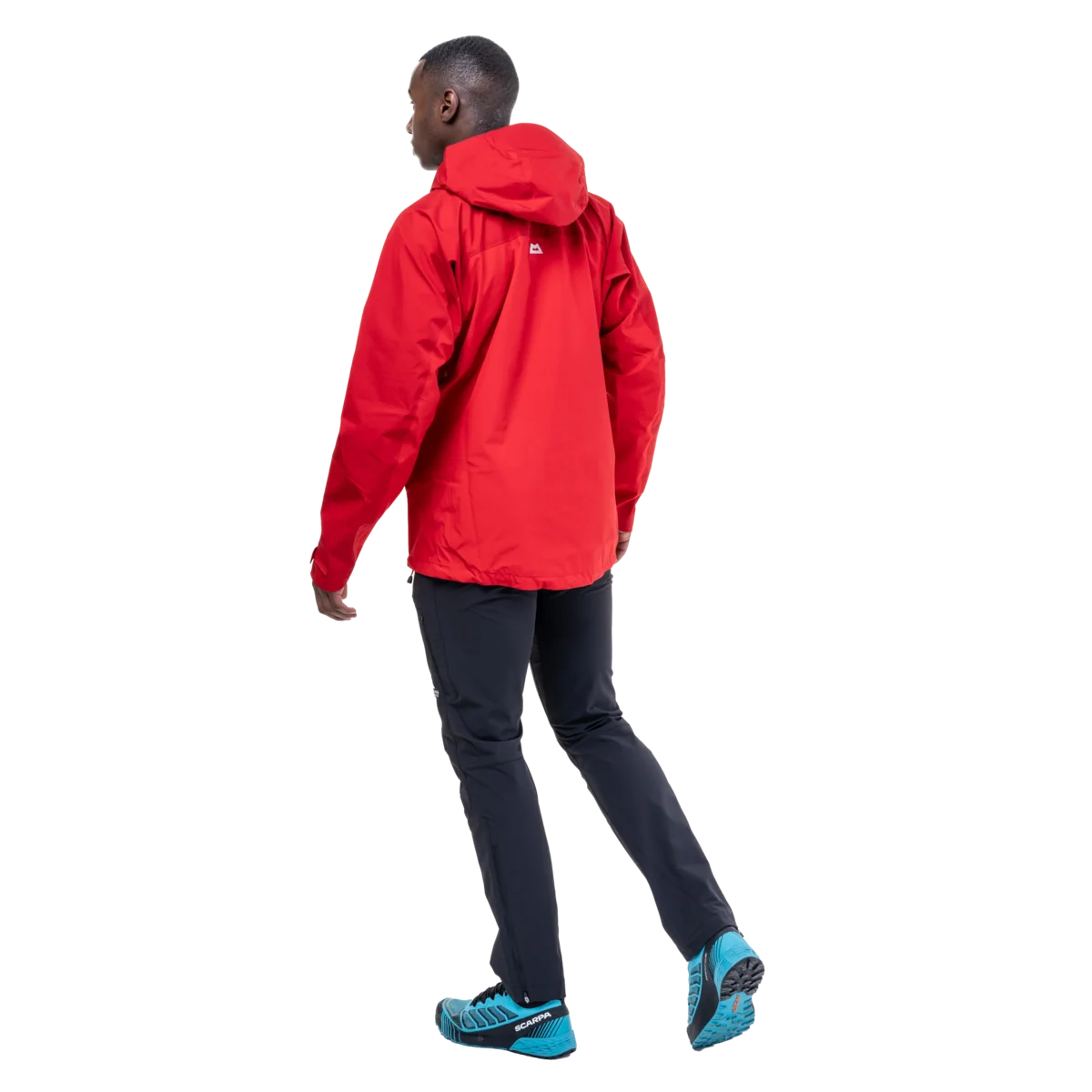 Mountain Equipment Makalu GORE-TEX Men's Jacket in Imperial Red/Crimson - side, worn