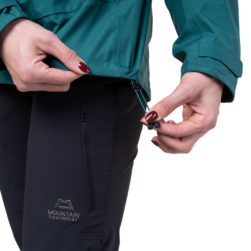 Mountain Equipment Odyssey Women's Jacket in Deep Teal - Zip Detail