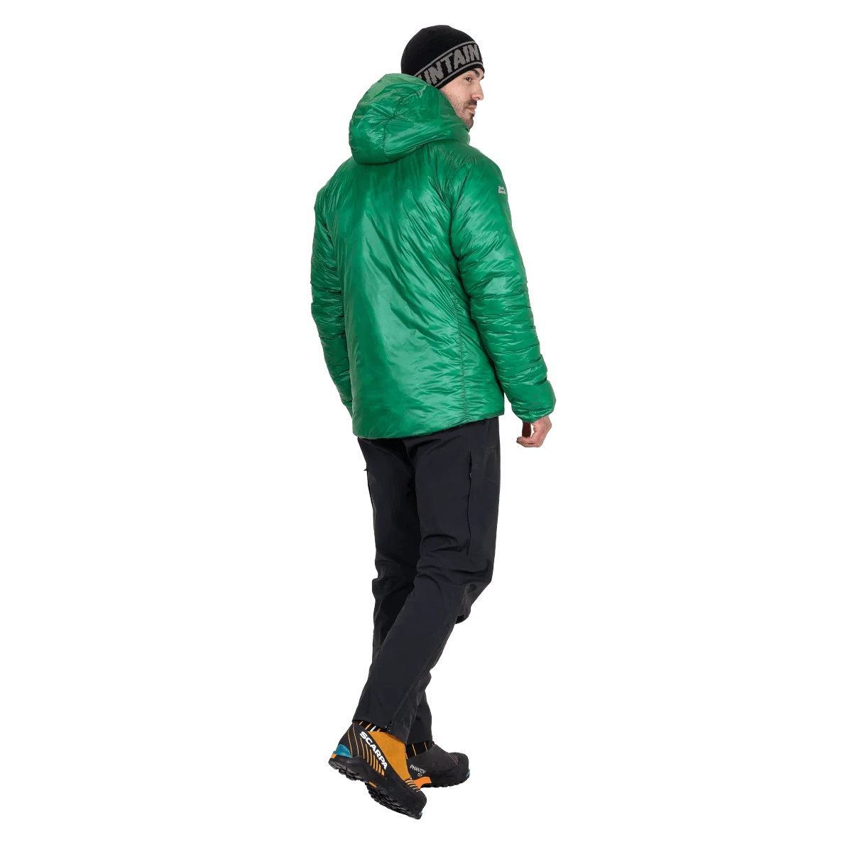 Mountain Equipment Oreus Hooded Men's Jacket in Alpine Green - Side On Model