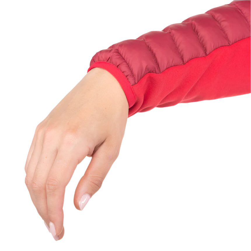 Mountain Equipment Particle Hooded Women's Jacket in Capsicum/Tibetan Red - Thumb Loop Detail