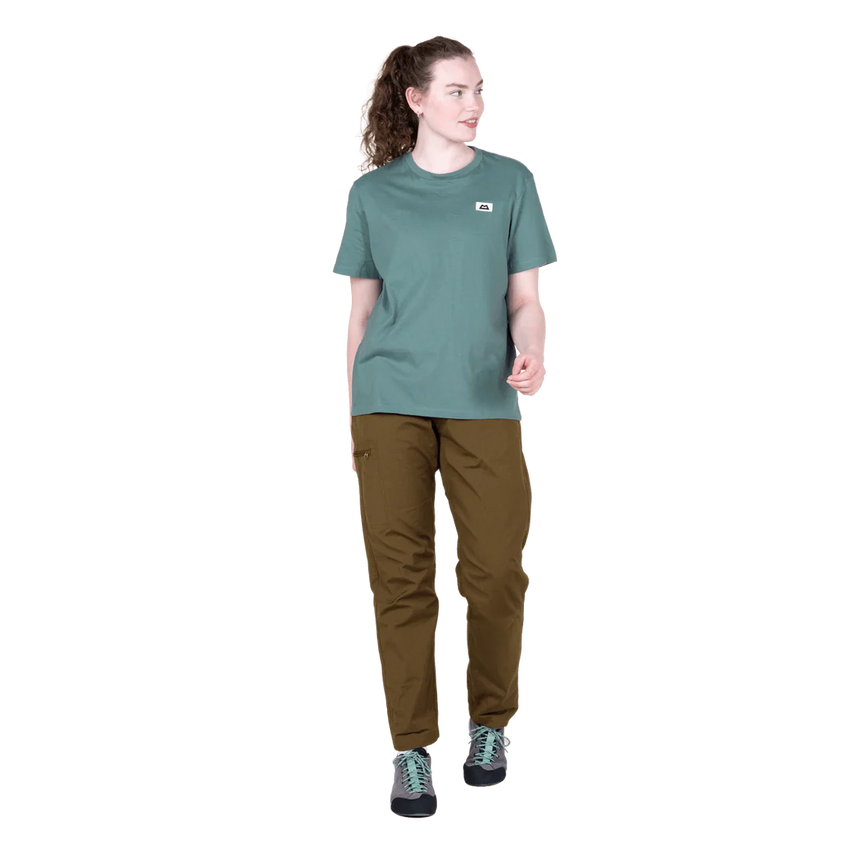 Mountain Equipment Podus Women's Tee in Goblin Blue - Side model view
