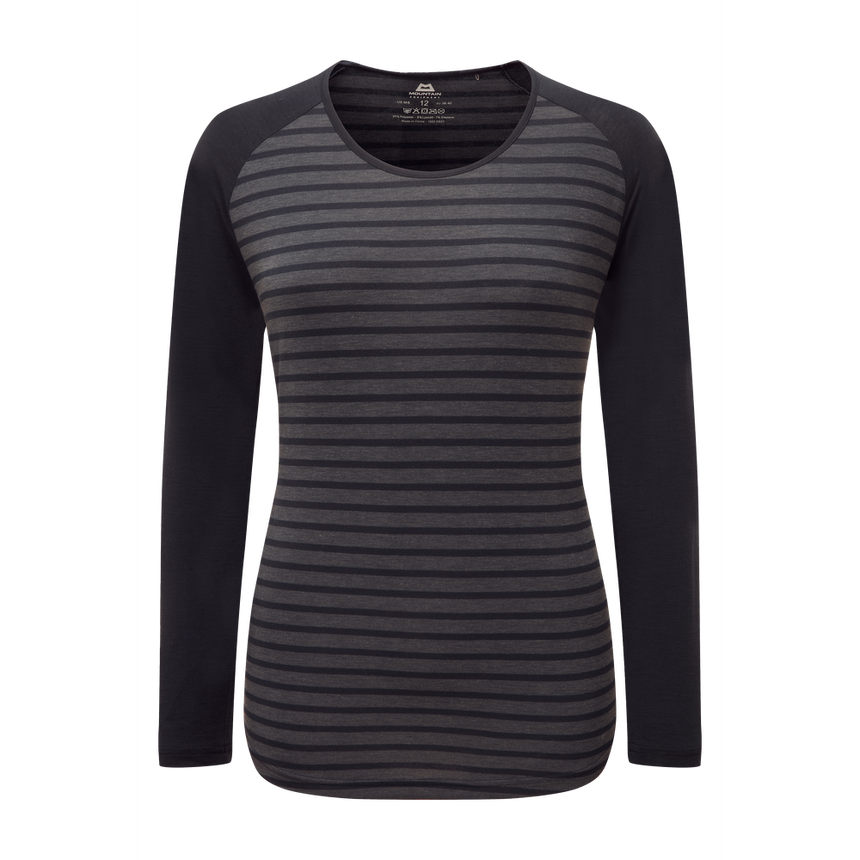 Mountain Equipment Redline LS Women's Tee in Cosmos Stripe/Cosmos - Front