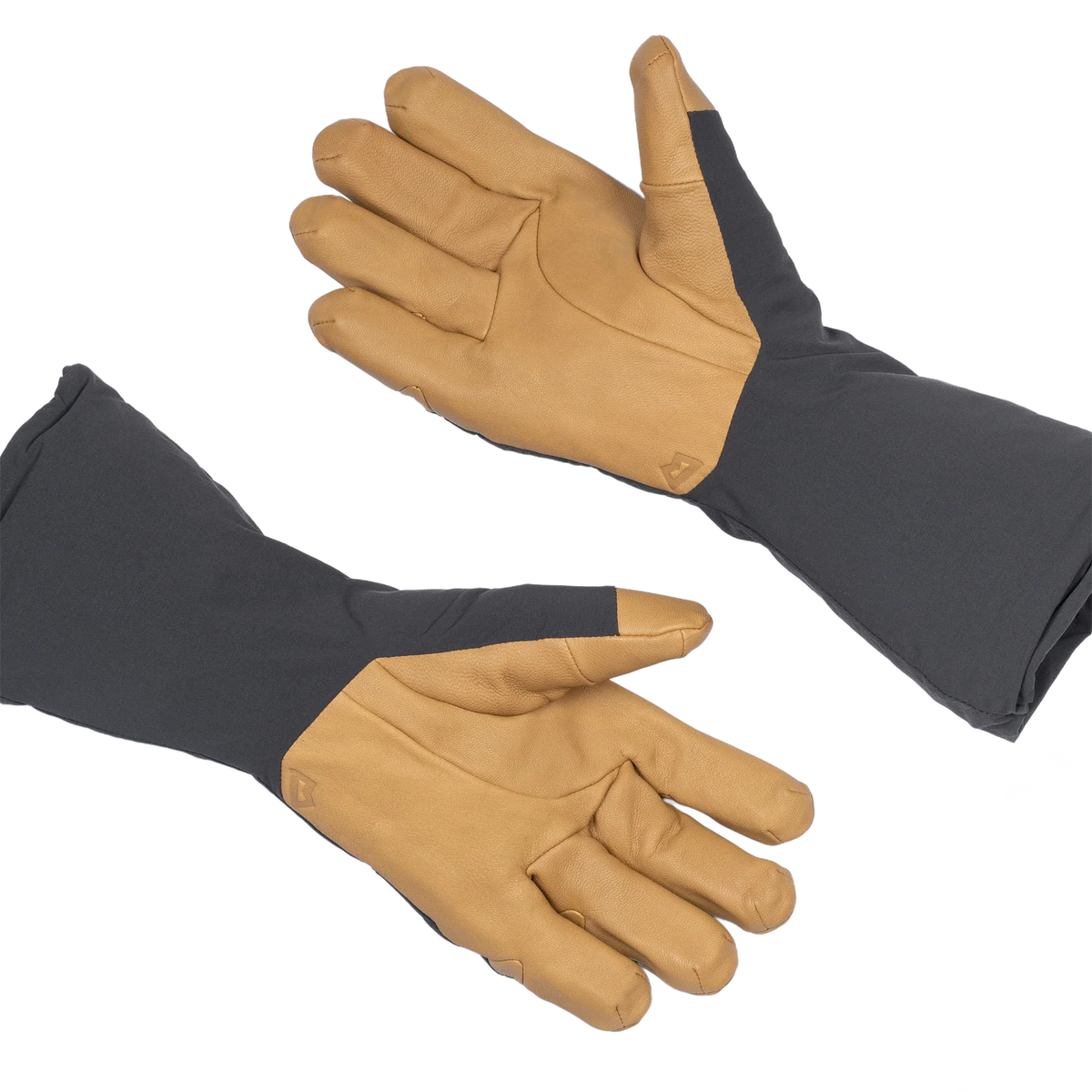 Mountain Equipment Serac Gauntlet in Black/Tan - Wrist Detail