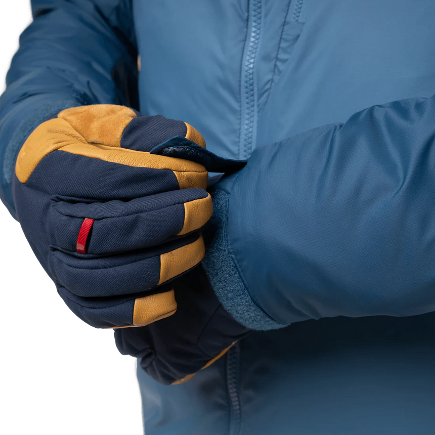 Mountain Equipment Shelterstone Women's Jacket in Stellar/Majolica - Pocket and Glove Detail