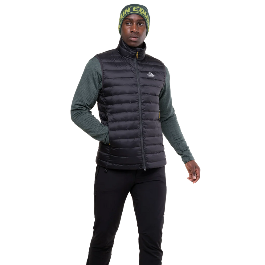 Mountain Equipment Superflux Men's Vest in Obsidian - Front on Model