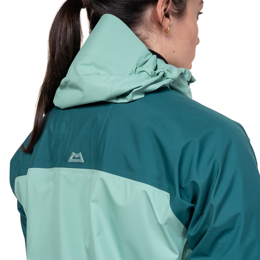 Mountain Equipment Tacul Women's Jacket in Lichen/Deep Teal - Hood
