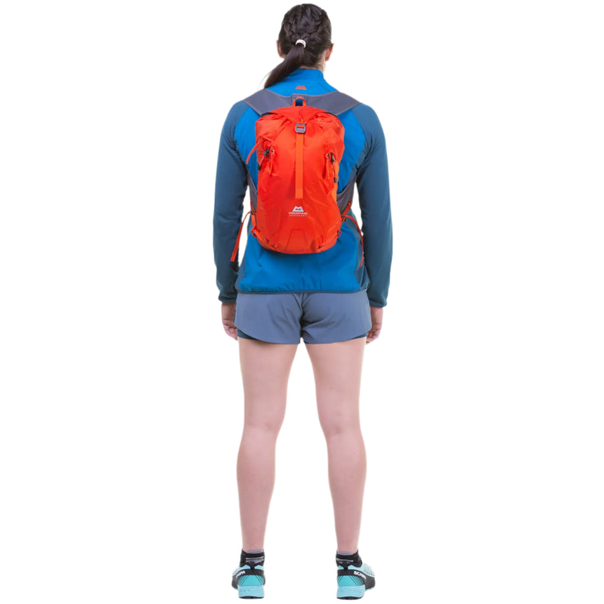Mountain Equipment Tupilak 14 Vest Pack in Magma - Back View on Model