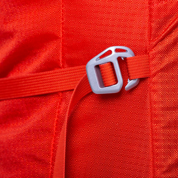 Mountain Equipment Tupilak 37+ Backpack in Magma - Grappler Buckle Detail