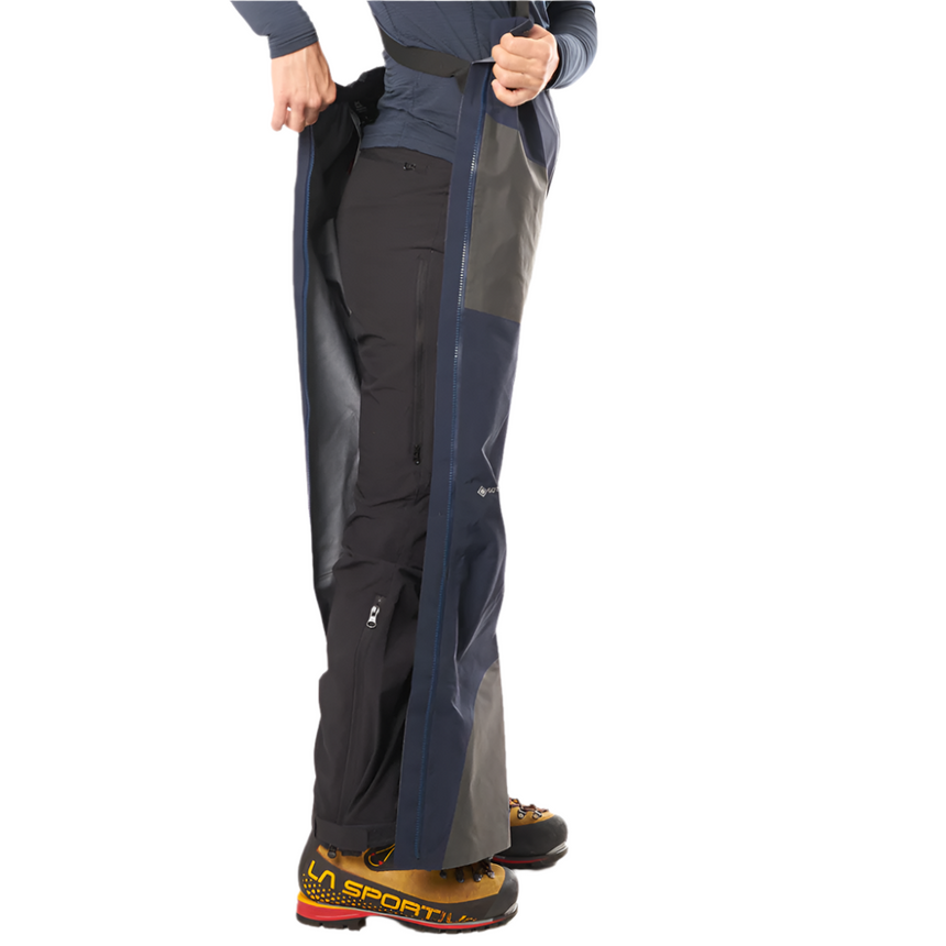Mountain Equipment Tupilak GORE-TEX Pro Women's Pant in Cosmos - Side Zip View on Model