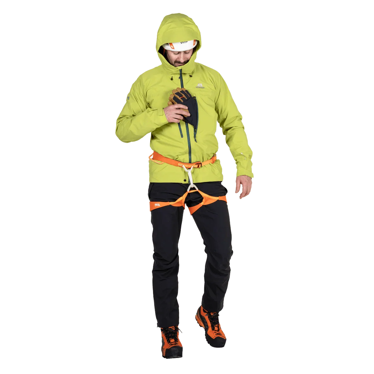 Mountain Equipment Tupilak Men's GORE-TEX Jacket in Vine Green - Harness Model