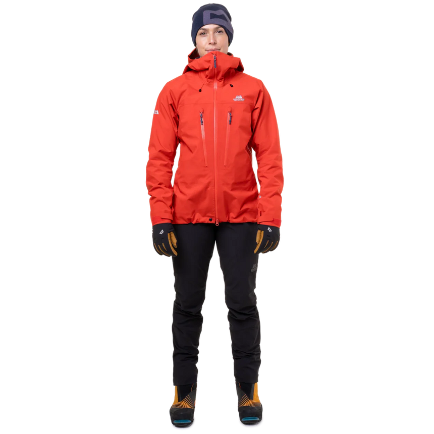 Mountain Equipment Tupilak Women's GORE-TEX Jacket in Chili Red - Front View on Model