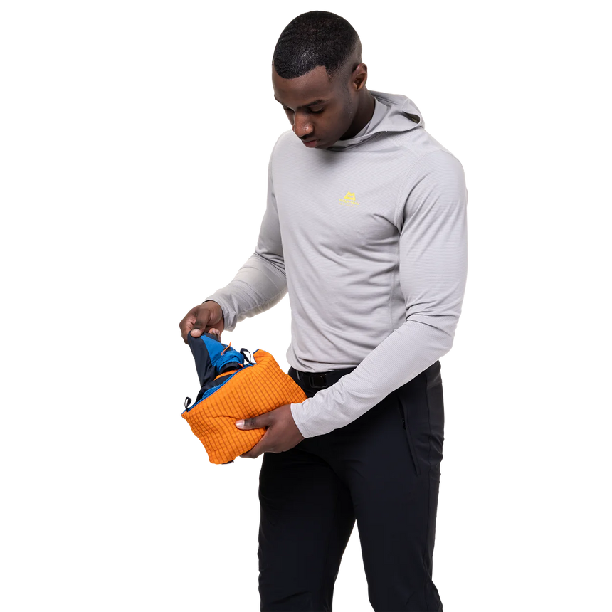 Mountain Equipment Aerotherm Men's Vest Outdoor Action Atlantic/Blue Nights- Packed