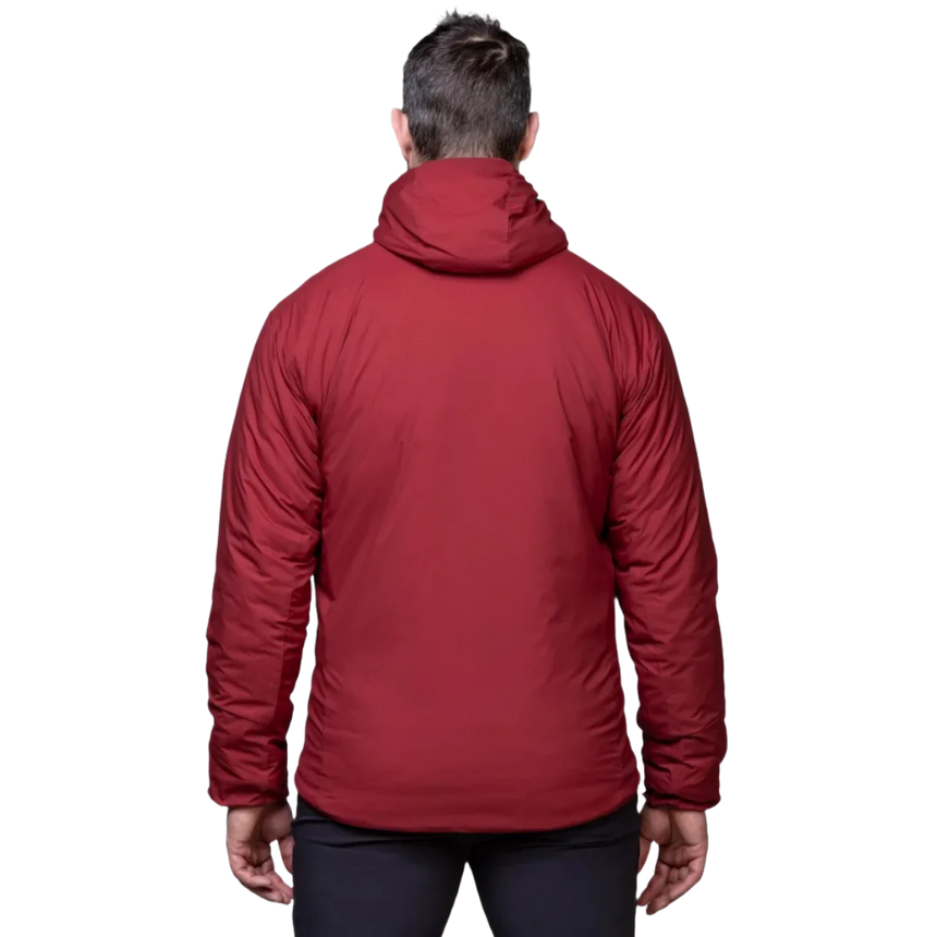 Mountain Equipment Andola Mens Jacket Outdoor Action Merlot- Back Fit on Model