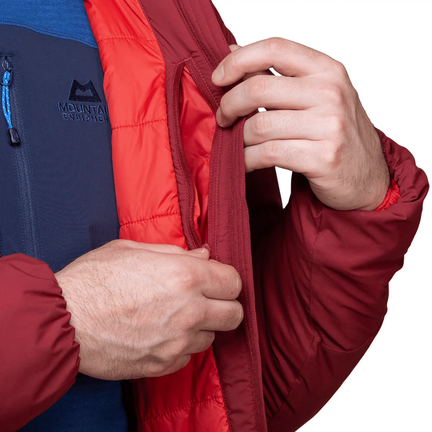Mountain Equipment Andola Mens Jacket Outdoor Action Merlot- Inner Zipped Security Pocket