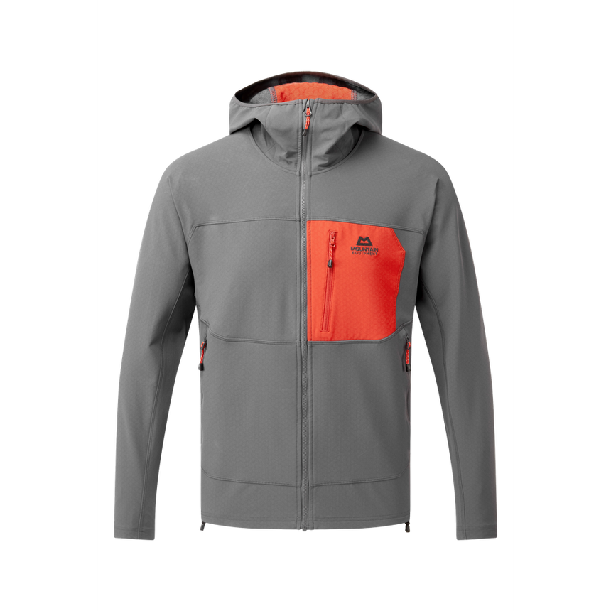 Mountain Equipment Arrow Hooded Men's Jacket Outdoor Action Anvil/Redrock- Front