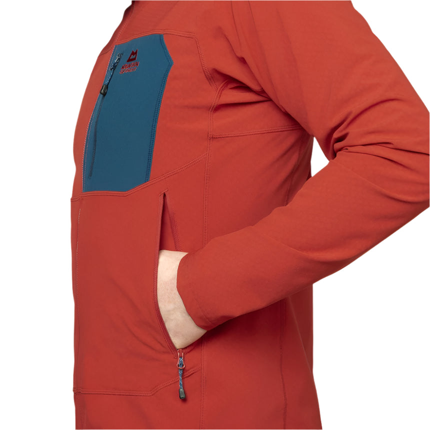Mountain Equipment Arrow Hooded Men's Jacket Outdoor Action RedRock/Dusk - Hand Pocket