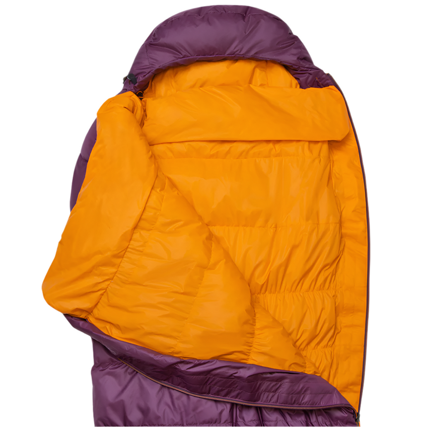 Mountain Equipment Classic Eco 750 Women's Sleeping Bag (-14°C/7°F) Raisin - Gemini zip baffle