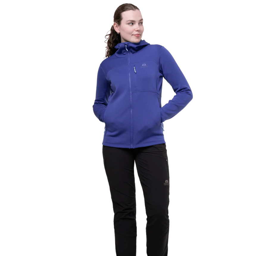 Mountain Equipment Durian Hooded Women's Jacket Outdoor Clematis- 2 Zipped Hand Warmer Pockets