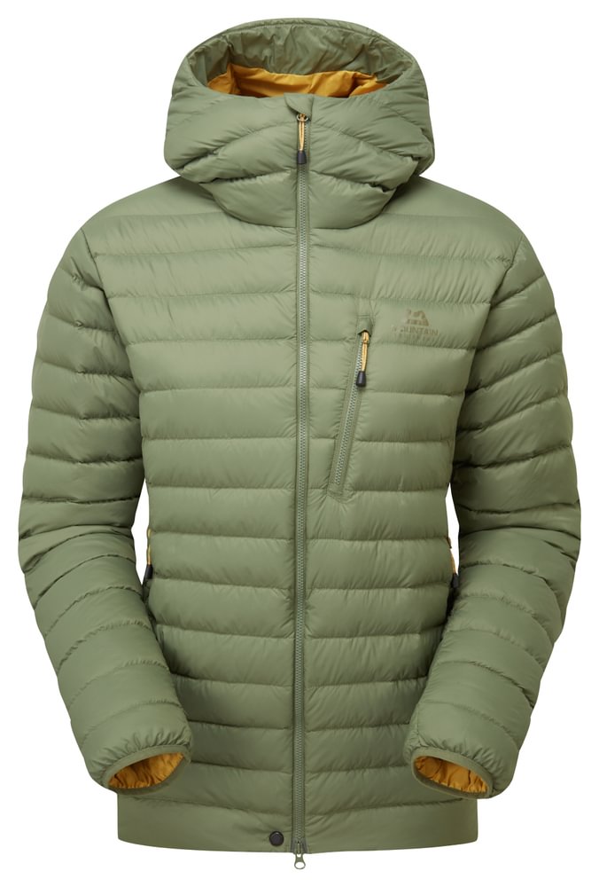 Mountain Equipment Earthrise Hooded Women's Jacket Outdoor Action Four Leaf Clover- Front