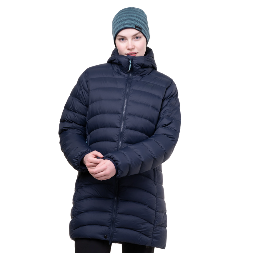 Mountain Equipment Earthrise Women's Parka Outdoor Action Cosmos- Elastane bound cuffs