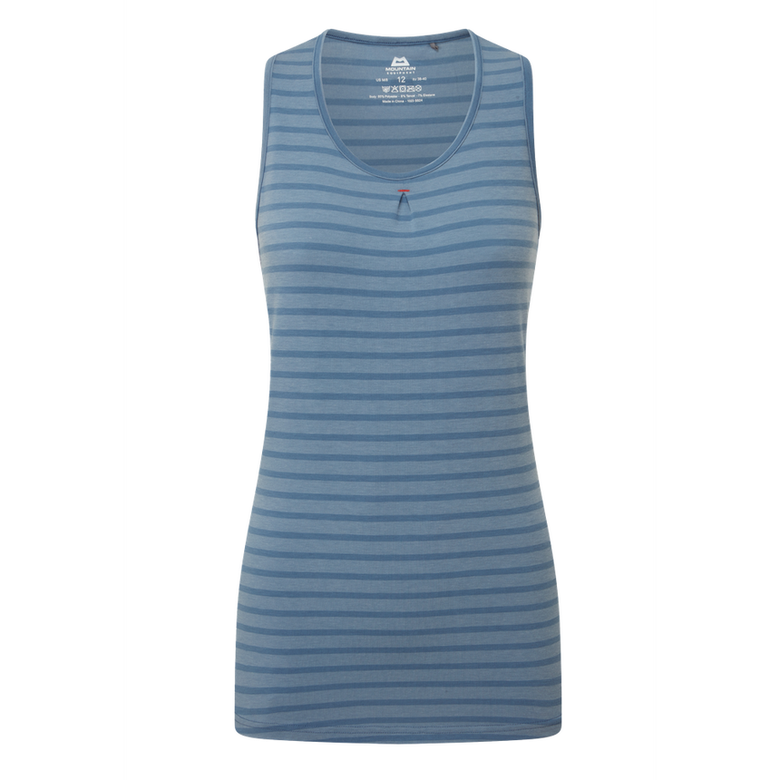 Mountain Equipment Equinox Women's Vest Outdoor Action Bluefin Stripe- Front