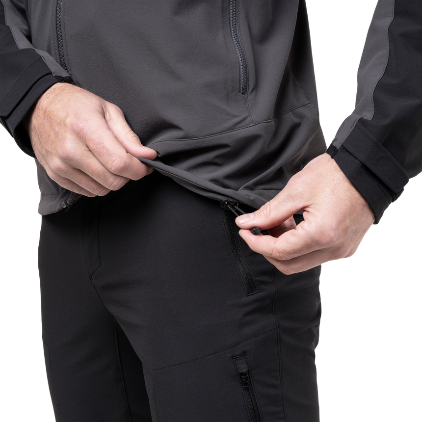 Mountain Equipment Frontier Men's Jacket Outdoor Action Anvil Grey/Black- Hem Drawcord