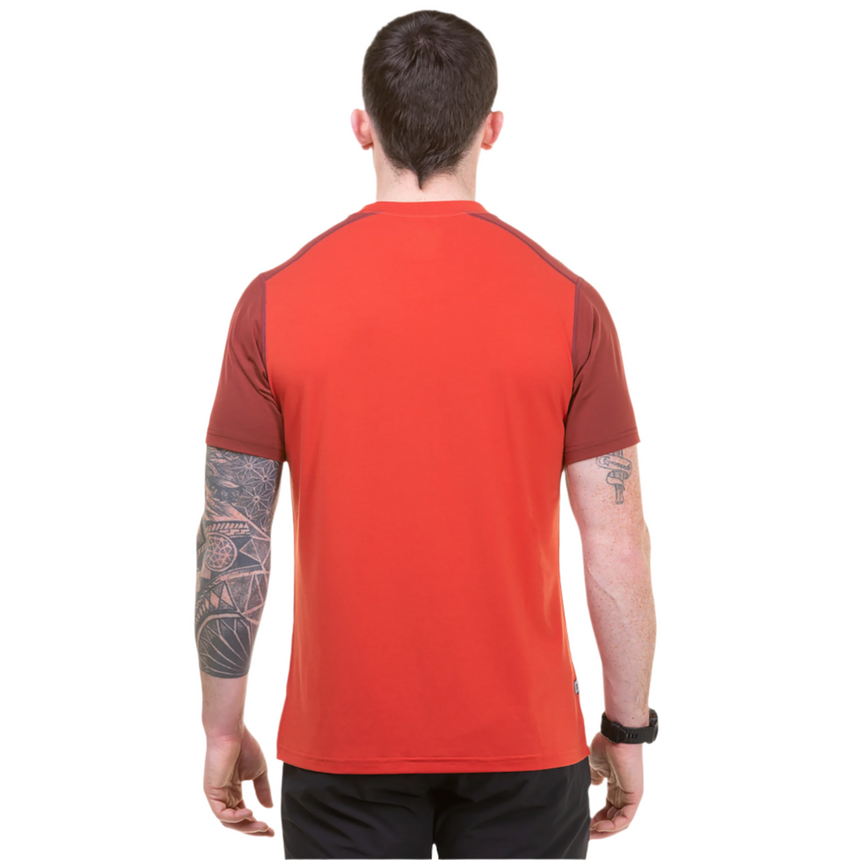 Mountain Equipment Headpoint Block Men's Tee Outdoor Action Red Rock/Fired Brick- Back Fit