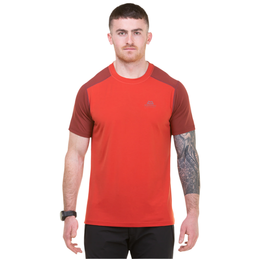 Mountain Equipment Headpoint Block Men's Tee Outdoor Action Red Rock/Fired Brick- Front Fit