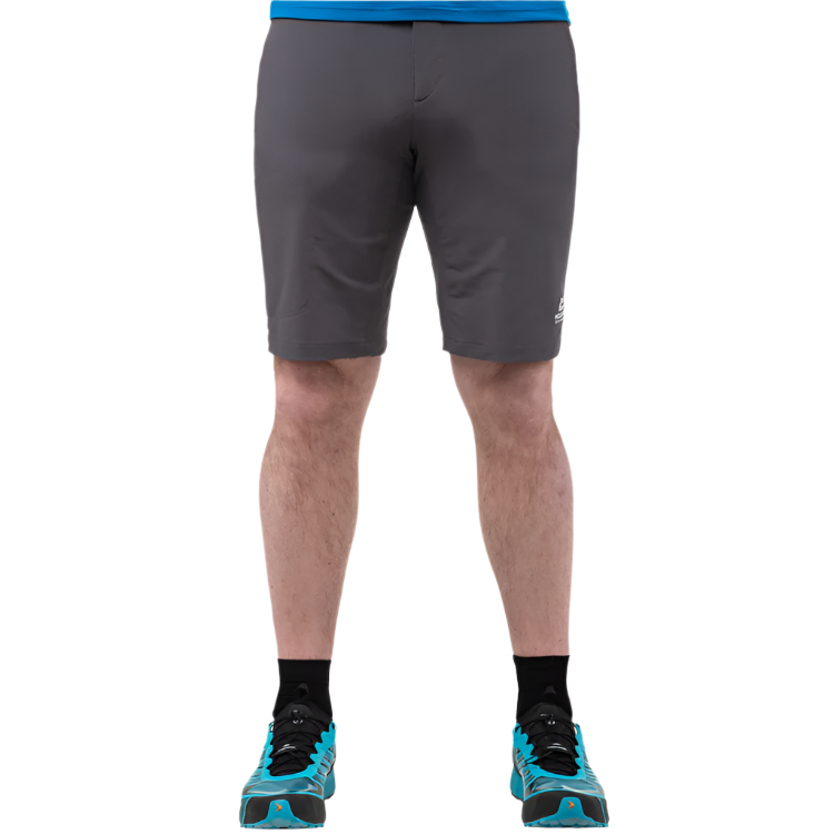 Mountain Equipment Ibex Mountain Men’s Short Outdoor Action Anvil Grey - Front Fit on Model